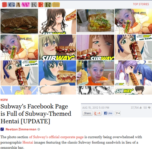  Subway's フェイスブック Page Got Spammed!