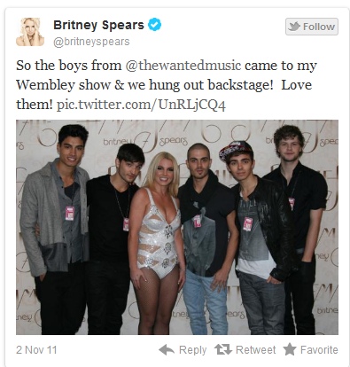  Britney Spears The Wanted Tweet