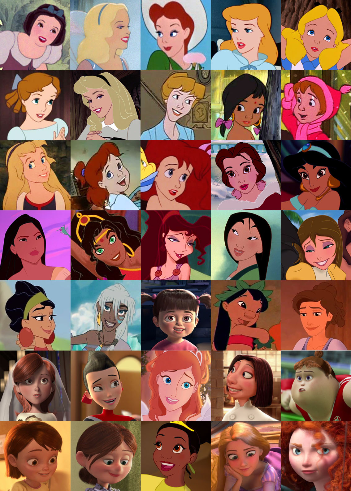 Disney human heroines from time to time