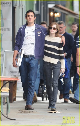 Emma and boyfriend Will Adamowicz in London