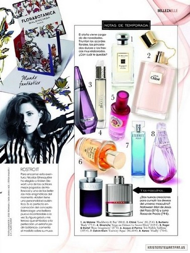  Kristen featured in "Elle" magazine - Florabotanica advertisements {Spain :: September 2012}.