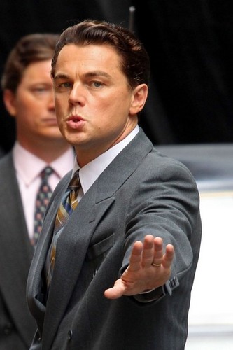 Leonardo DiCaprio On The Set Of 'The Wolf Of Wall Street'