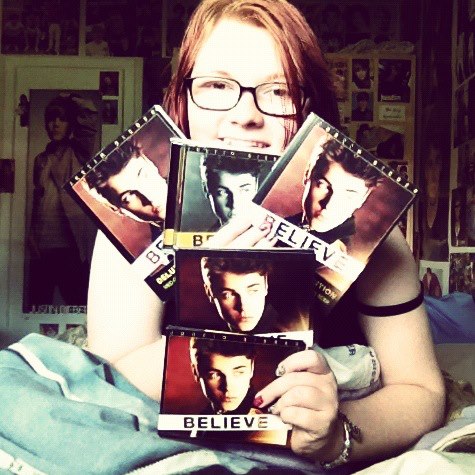 Me with my BELIEVE albums <3