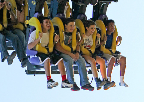Prince Jackson and Paris Jackson with their cousins Johnathan and James at Six Flags NEW AUGUST 2012