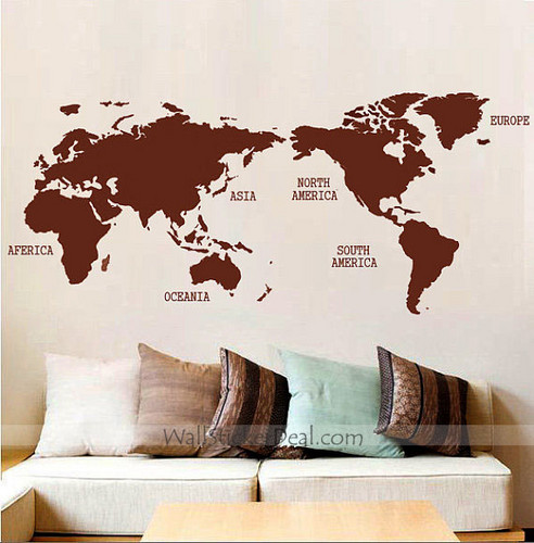 World Map दीवार Sticker