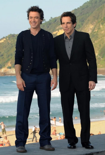 Ben Stiller and Robert Downey Jr. at La Concha beach