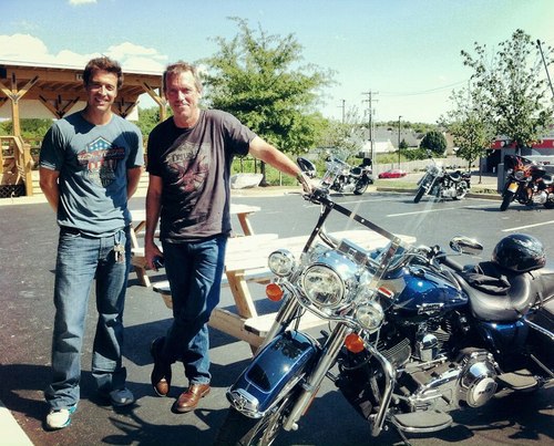 Hugh Laurie visits Man O' War Harley-Davidson in Lexington, Kentucky