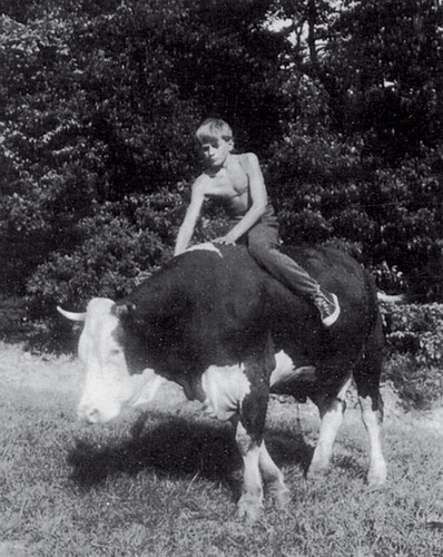  Josef Vana as a kid on a cow ...