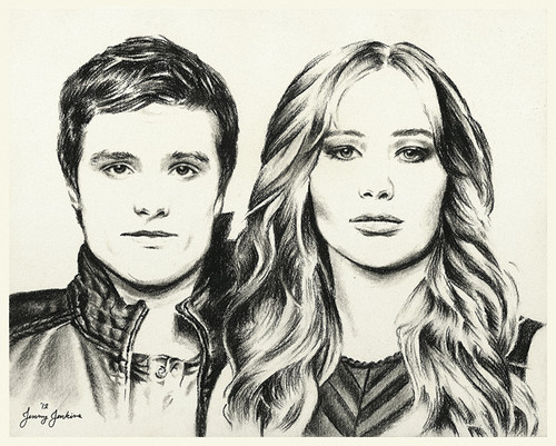  Peeta and Katniss drawing によって Jenny Jenkins