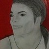 MJ drawing with red background hannahloveMJ photo